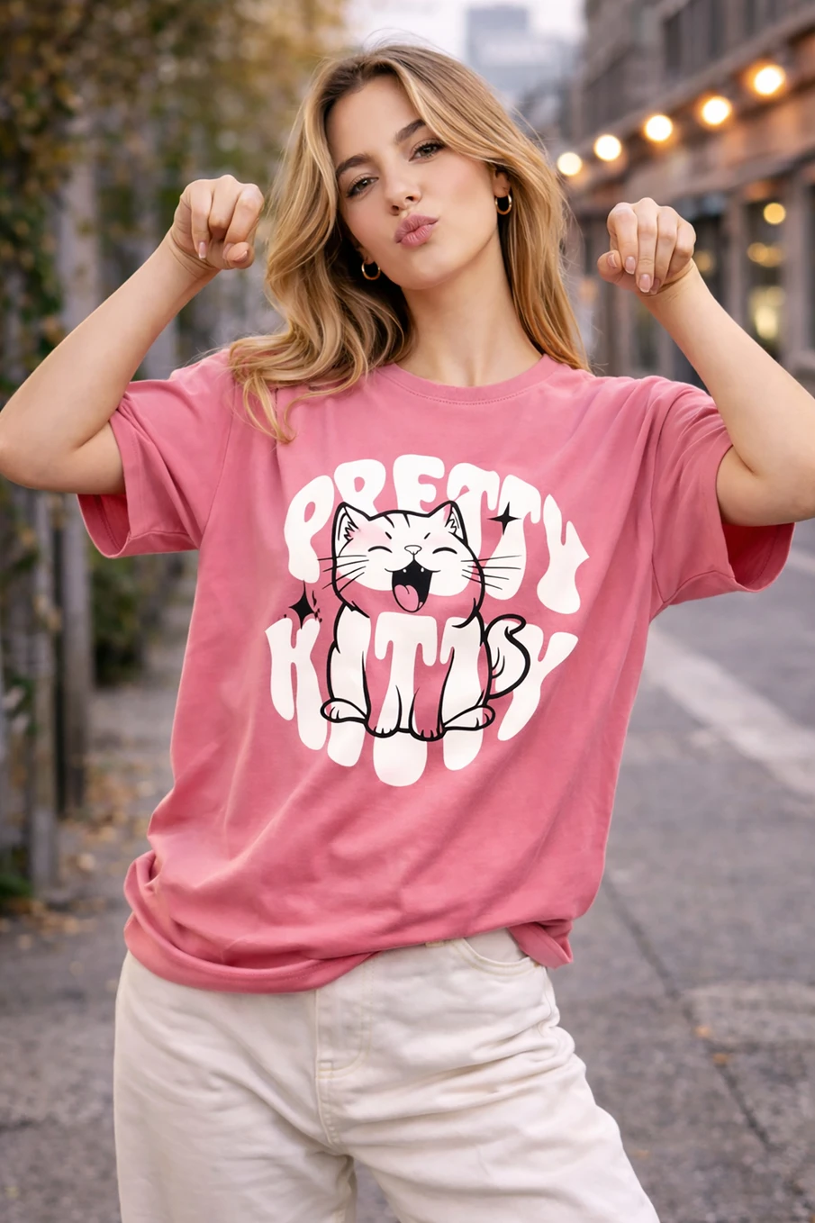 London Hills Women Printed Round Neck Cotton Blend