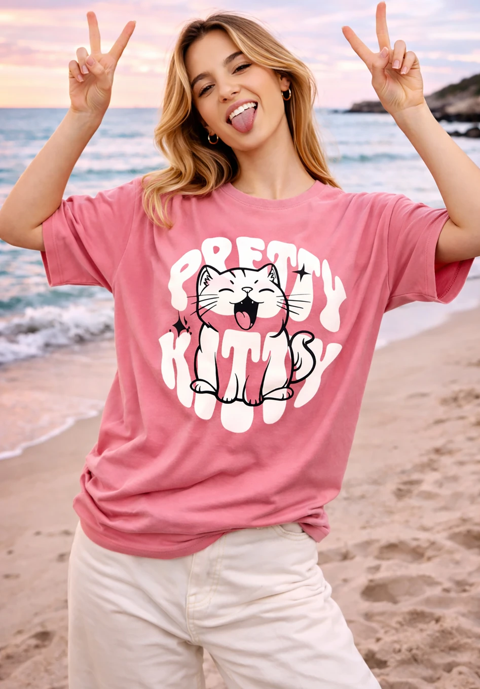London Hills Women Printed Round Neck Cotton Blend - Image 2