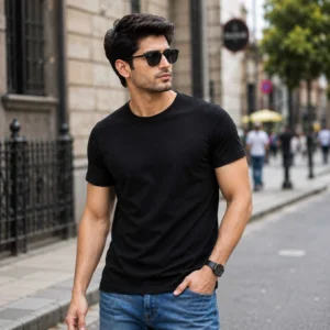 Boldfit Athleisure Men Solid Round Neck Polyester Blue T-Shirt